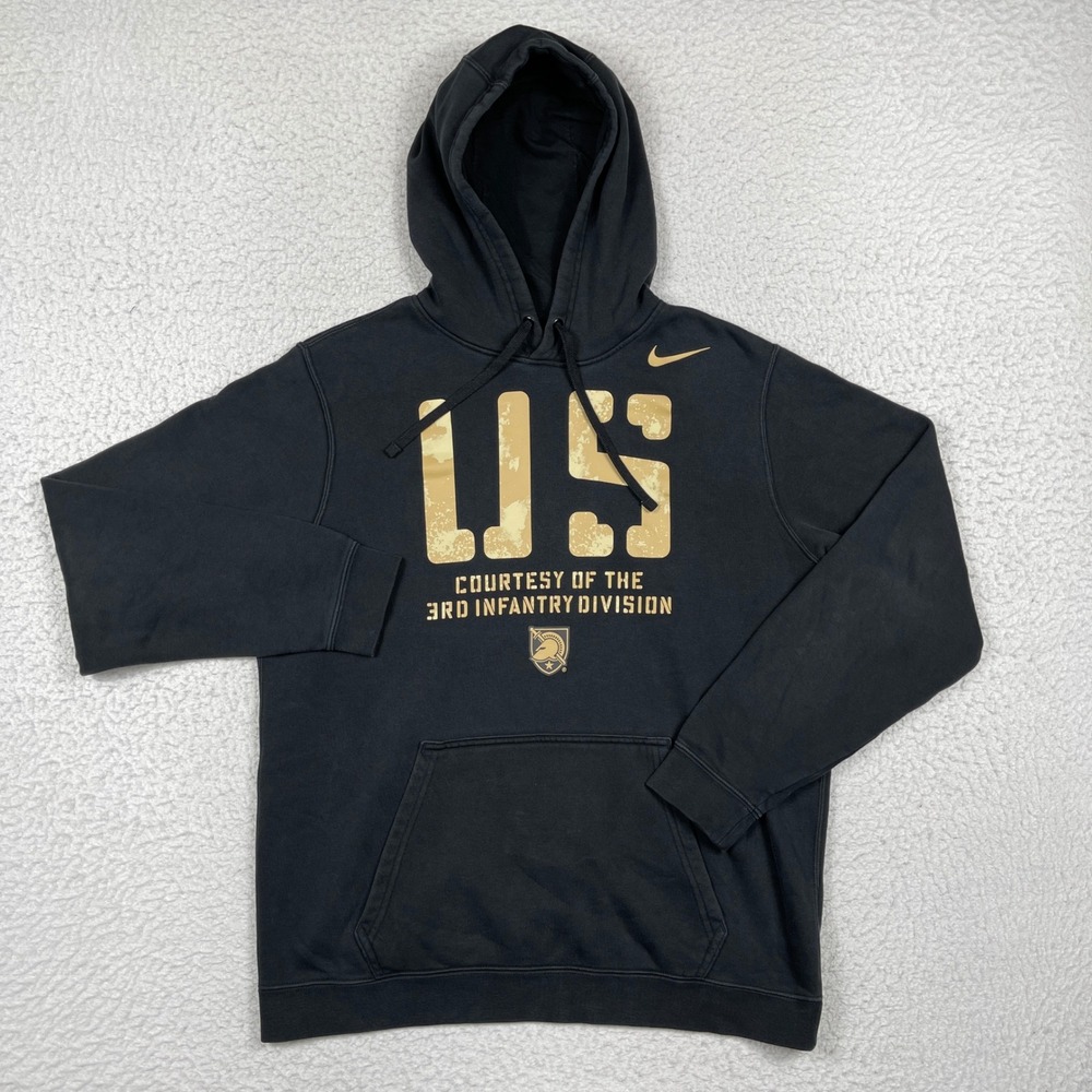 Army Black Knights Hoodie Mens M Black Fleece US 3rd Infantry Division Military